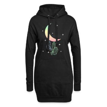 Pastel Goth Mond Aesthetic Kawaii - Hoodie-Kleid - Schwarz - Vorne