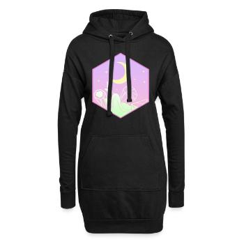Pastel Goth Mond Kawaii Niedlicher Halbmond - Hoodie-Kleid - Schwarz - Vorne