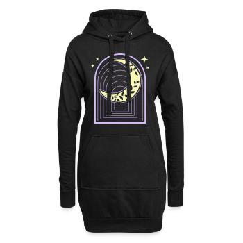 Sichel Pastel Goth Mond Hexenhaft - Hoodie-Kleid - Schwarz - Vorne
