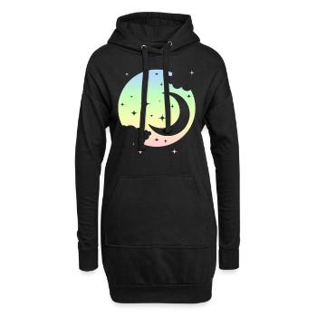 Kawaii Mond Pastel Goth Niedlich - Hoodie-Kleid - Schwarz - Vorne