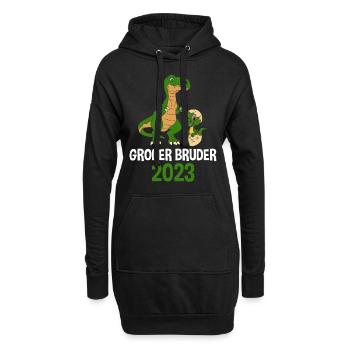 2023 Großer Bruder Dinosaurier - Hoodie-Kleid - Schwarz - Vorne