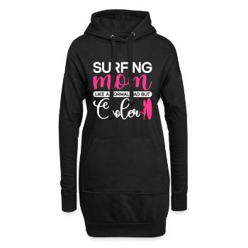 Surf Sport Surfbrett Ozean Sonnenschein Surfer - Hoodie-Kleid - Schwarz - Vorne