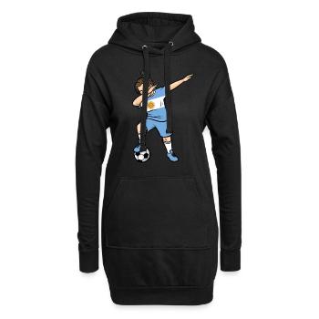 Dabbing Fußballspieler Mädchen Argentinien Fußball - Hoodie-Kleid - Schwarz - Vorne