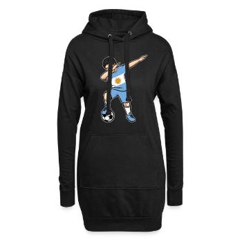 Dabbing Fußballspieler Jungen Argentinien Fußball - Hoodie-Kleid - Schwarz - Vorne