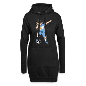 Dabbing Fußballspieler Mädchen Argentinien Fußball - Hoodie-Kleid - Schwarz - Vorne