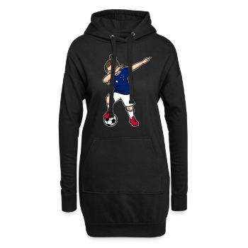 Dabbing Soccer Player Girls Australia Soccer - Hoodie Dress - black - Front