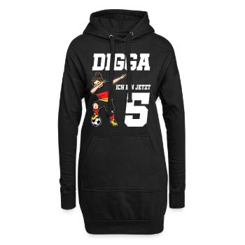 5. Geburtstag Fußball Mädchen Deutschland Trikot F - Hoodie-Kleid - Schwarz - Vorne