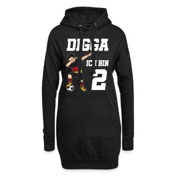 Fußball Junge 2. Geburtstag Fußballer Deutschland - Hoodie-Kleid - Schwarz - Vorne