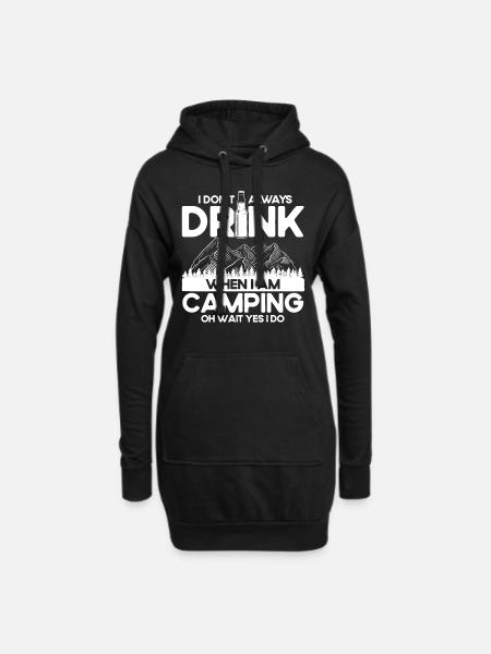 Camping Gift Funny saying for campers - Hoodie Dress - black