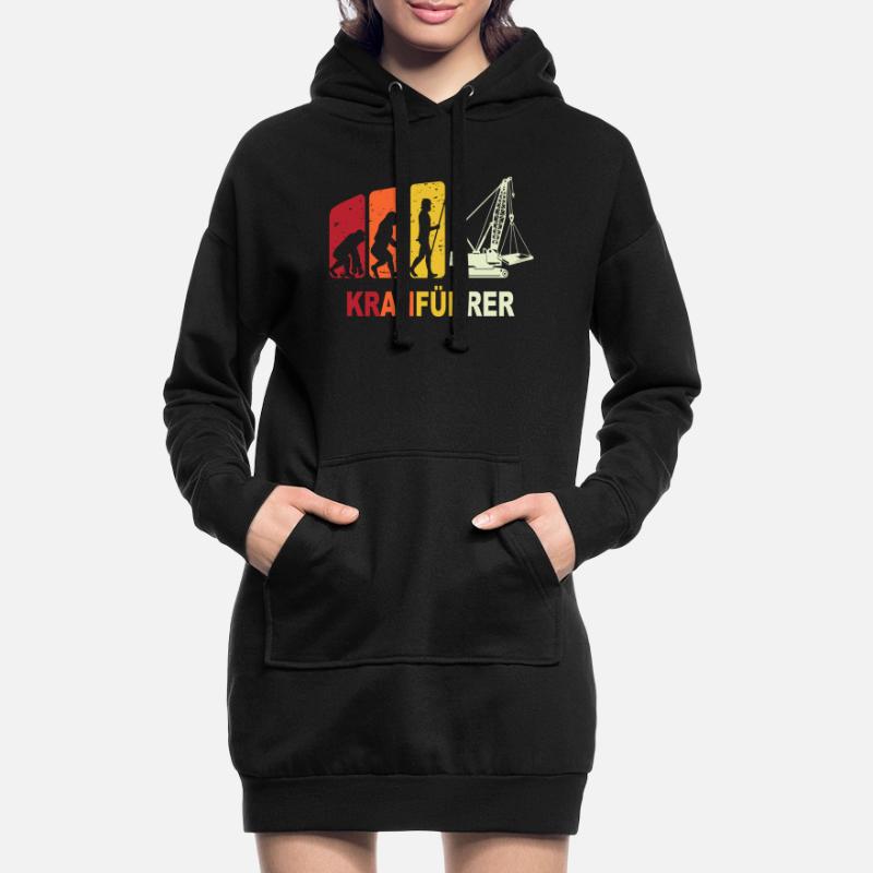 Kranfahrer Evolution Kranführer Kran Hoodie-Kleid