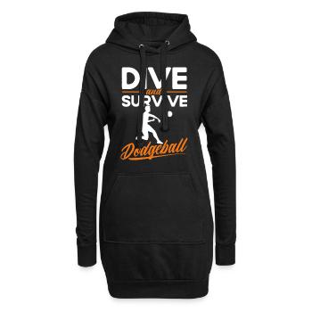 Dodgeball Spieler Geschenk Ballspiele Dodgeball - Hoodie-Kleid - Schwarz - Vorne