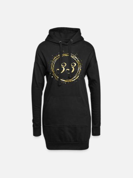 33 - Hoodie-Kleid - Schwarz