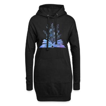 Wildflower Bücher Lesen Frauen Gartenarbeit - Hoodie-Kleid - Schwarz - Vorne