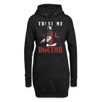 Mittelalterlicher Pestarzt Sarkastischer - Hoodie-Kleid - Schwarz - Vorne