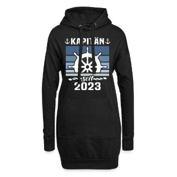 Kapitän 2023 Bootsführerschein Boot - Hoodie-Kleid - Schwarz - Vorne