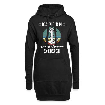 Kapitän 2023 Bootsführerschein Boot - Hoodie-Kleid - Schwarz - Vorne