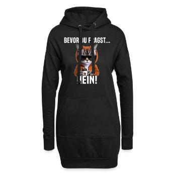 Faule Katze Bevor Du Fragst Nein - Hoodie-Kleid - Schwarz - Vorne