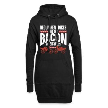 Liegerad Liegeradfahrer Radfahrer - Hoodie-Kleid - Schwarz - Vorne