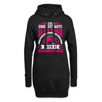 Liegerad Liegeradfahrer Radfahrer - Hoodie-Kleid - Schwarz - Vorne