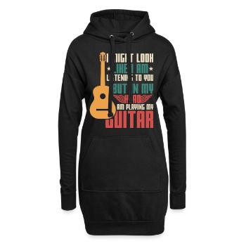 Gitarre Spruch - Hoodie-Kleid - Schwarz - Vorne