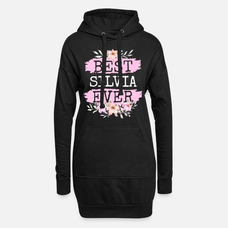 Silvia Geschenk Name Geburtstag - Hoodie-Kleid - Schwarz