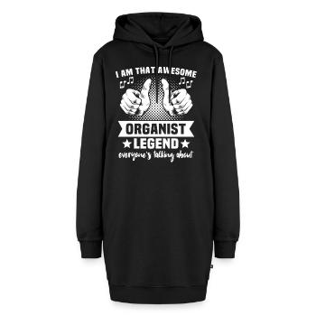 Organiste Orgue - Sweat-shirt à capuche long Femme - noir - Devant