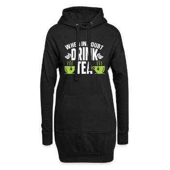 Teetrinker Geschenk Tasse Tee Liebhaber - Hoodie-Kleid - Schwarz - Vorne