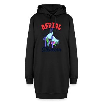 Aerial Silkiecorn - Aerial Silks - Hoodie-Kleid - Schwarz - Vorne - AI Model Female 172 light (172cm)