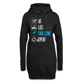 Stargazer Gift Kosmologie Stargazing - Hoodie-Kleid - Schwarz - Vorne