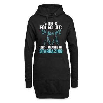 Stargazer Gift Kosmologie Stargazing - Hoodie-Kleid - Schwarz - Vorne
