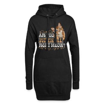 Sarkastische Katze Zitat Feline Humor - Hoodie-Kleid - Schwarz - Vorne