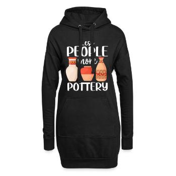Four en céramique Cermaicist Pot de four en argile céramique - Sweat-shirt à capuche long Femme - noir - Devant