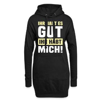 Tu l’as bien tu m’as - Sweat-shirt à capuche long Femme - noir - Devant