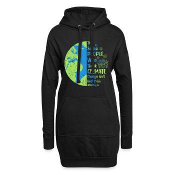 Climate Change Mother Earth Day Environment - Hoodie-Kleid - Schwarz - Vorne