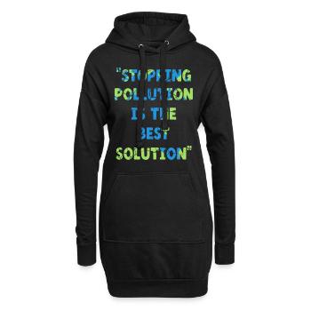 Stopper la pollution est la meilleure solution Jour de la Terre - Sweat-shirt à capuche long Femme - noir - Devant