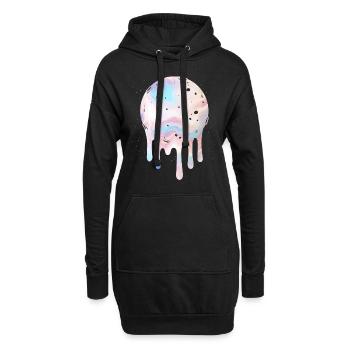 Mond Kawaii Hexe Pastell Goth - Hoodie-Kleid - Schwarz - Vorne