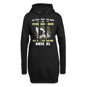 Baggerfuehrer Baggerfahrer - Hoodie-Kleid - Schwarz - Vorne