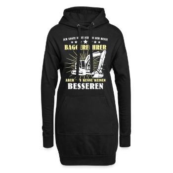 Baggerfuehrer Baggerfahrer - Hoodie-Kleid - Schwarz - Vorne