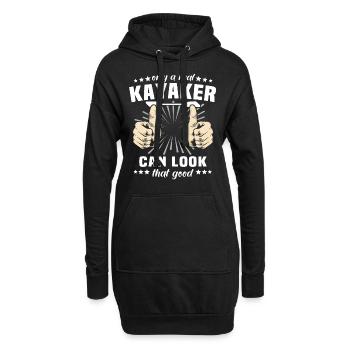 Kayaking Kayak - Hoodie-Kleid - Schwarz - Vorne