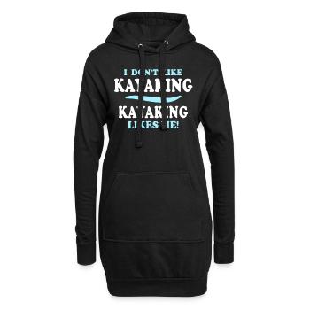 Kayaking Kayak - Hoodie-Kleid - Schwarz - Vorne