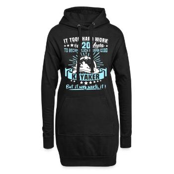 Kajaking 20. Geburtstag Kajak 20 Jahre Kajaker - Hoodie-Kleid - Schwarz - Vorne