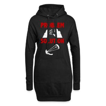 Kiteboarding Kitesurfing Extreme Problem Solution - Hoodie-Kleid - Schwarz - Vorne