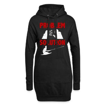 Knee Boarding Aquatic Sport Problem Solution Hobby - Sweat-shirt à capuche long Femme - noir - Devant