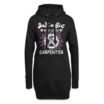 Charpentier, charpentier, charpentier, - Sweat-shirt à capuche long Femme - noir - Devant