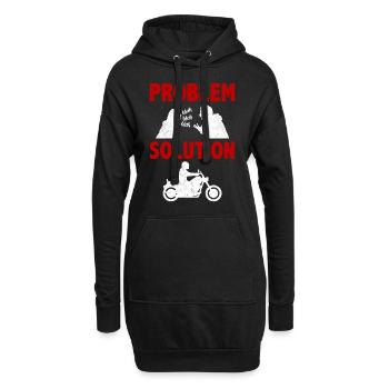 Motorcycling Motorcycle Riding Problem Solution - Hoodie-Kleid - Schwarz - Vorne