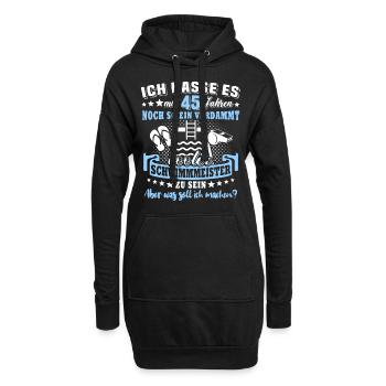 Schwimmmeister Geburtstag 45 Jahre alt - Hoodie-Kleid - Schwarz - Vorne