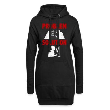 Podcast Hébergement Podcaster Problème Solution Hobby - Sweat-shirt à capuche long Femme - noir - Devant