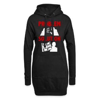 Carte postale Collecte de lettres Problème Solution Passe-temps - Sweat-shirt à capuche long Femme - noir - Devant