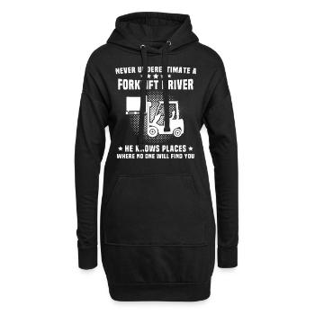 Stapler Staplerfahrer - Hoodie-Kleid - Schwarz - Vorne