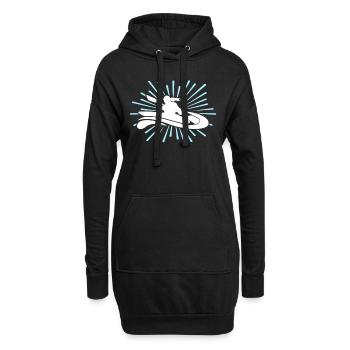 Kayaking Kayak - Hoodie-Kleid - Schwarz - Vorne
